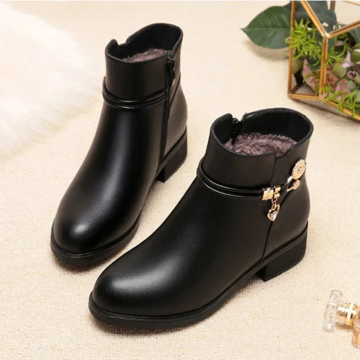 Camille | Bottines Doublées à Talon Bas