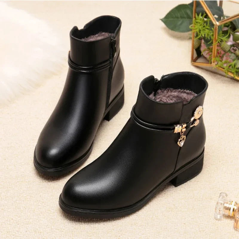 Cécile | Bottines Doublées à Talon Bas
