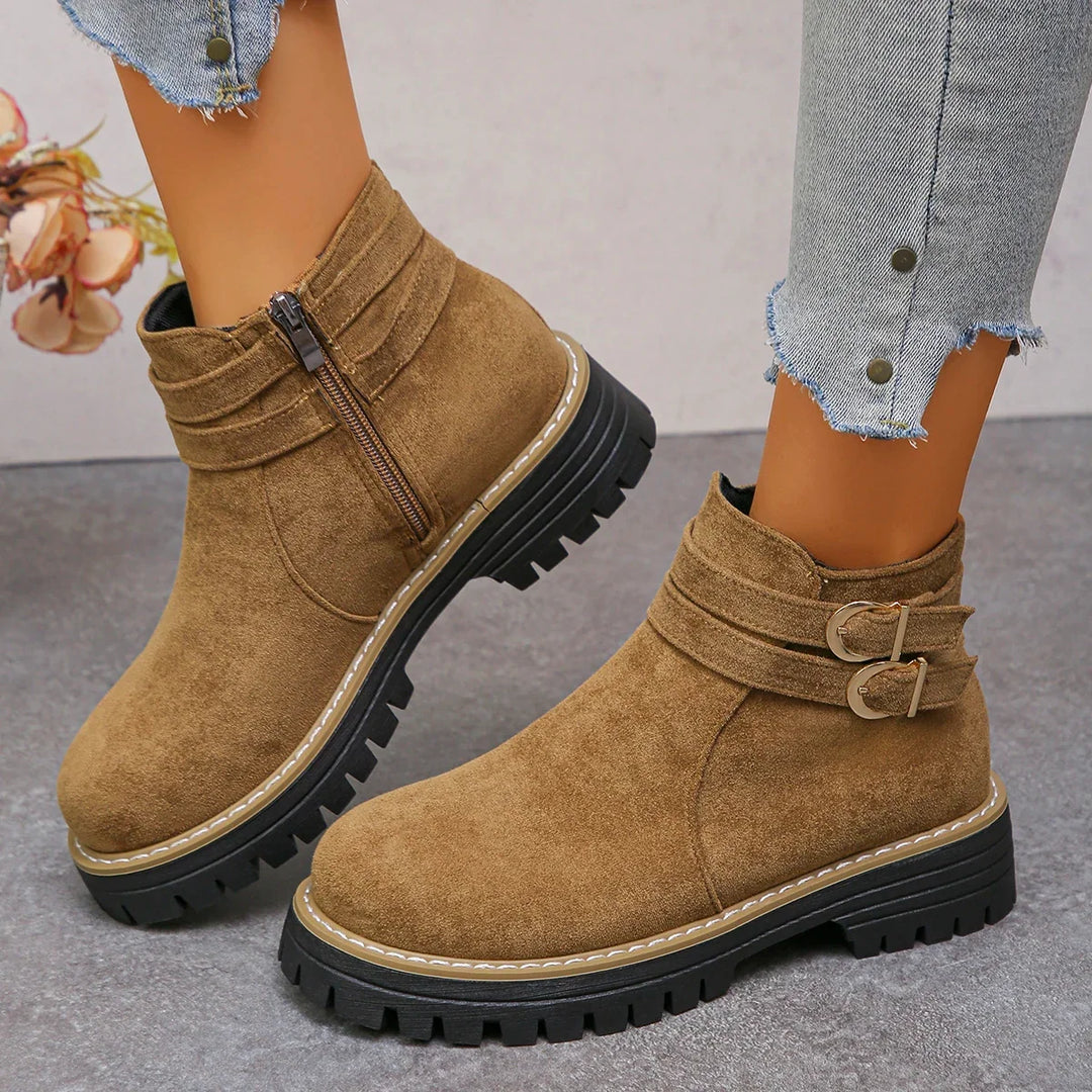 Héloïse | Bottines à Boucle et Zip Latéral