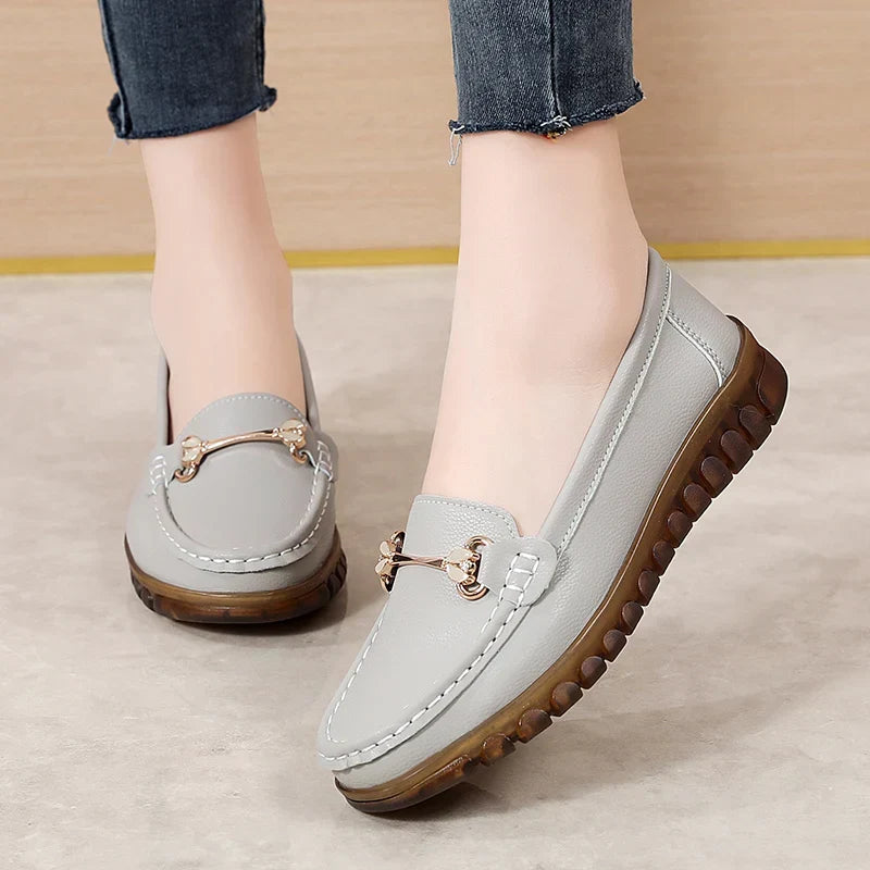 Yvette | Mocassins en Cuir Véritable