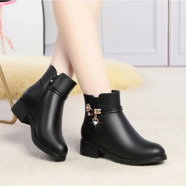 Camille | Bottines Doublées à Talon Bas