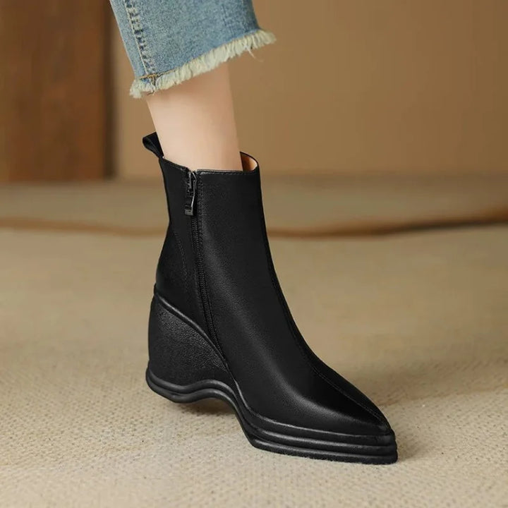 Ophélie | Bottines Confortables Pointues à Talon Compensé
