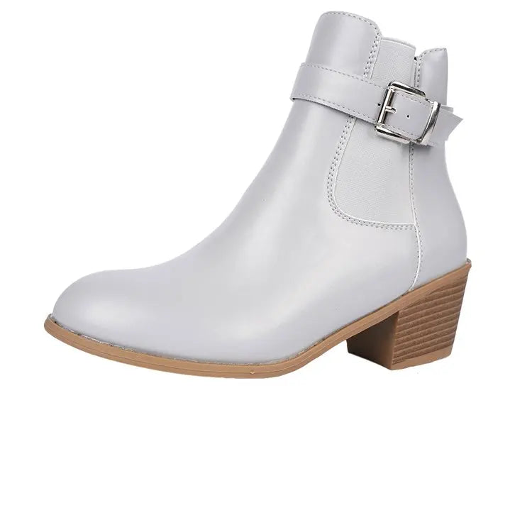 Joséphine | Bottines à Boucle et Talon Carré