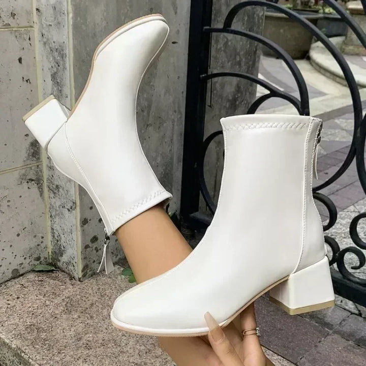 Victoire | Bottines à Talon Bloc et Zip Arrière