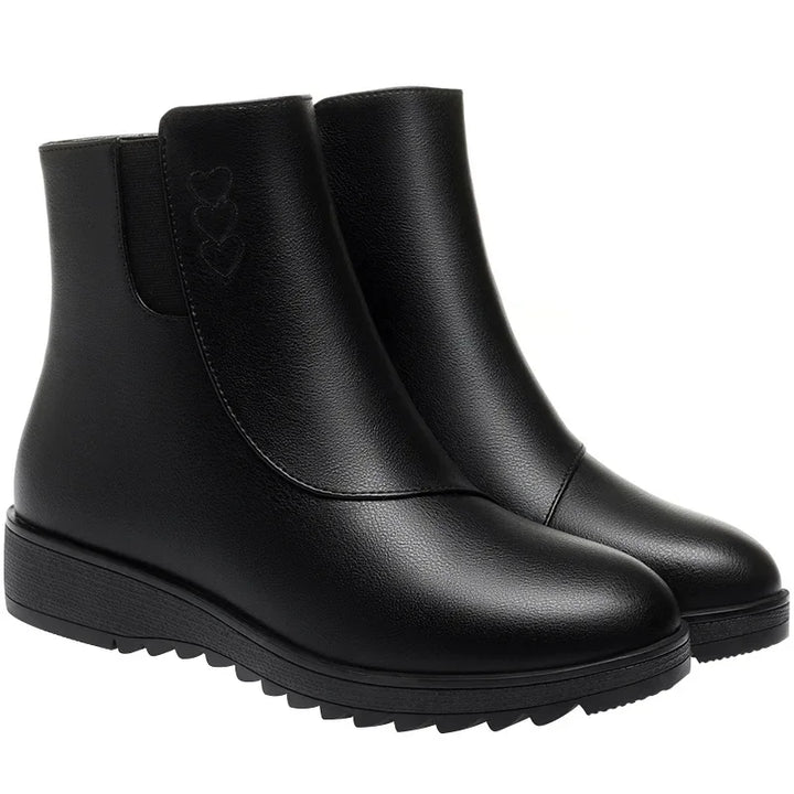 Marine | Bottines Fourrées à Zip Latéral