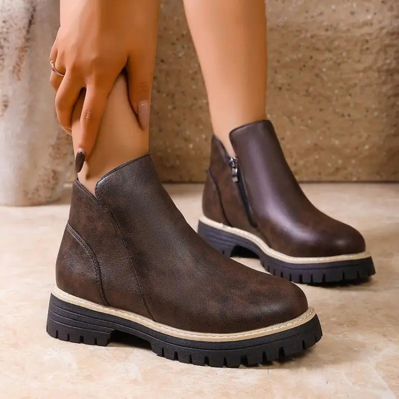 Rosalie | Bottines à Plateau et Zip Latéral