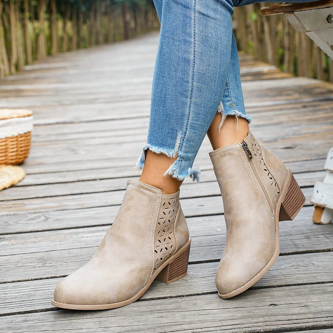 Gabrielle | Bottines Western à Talon Mi-Haut