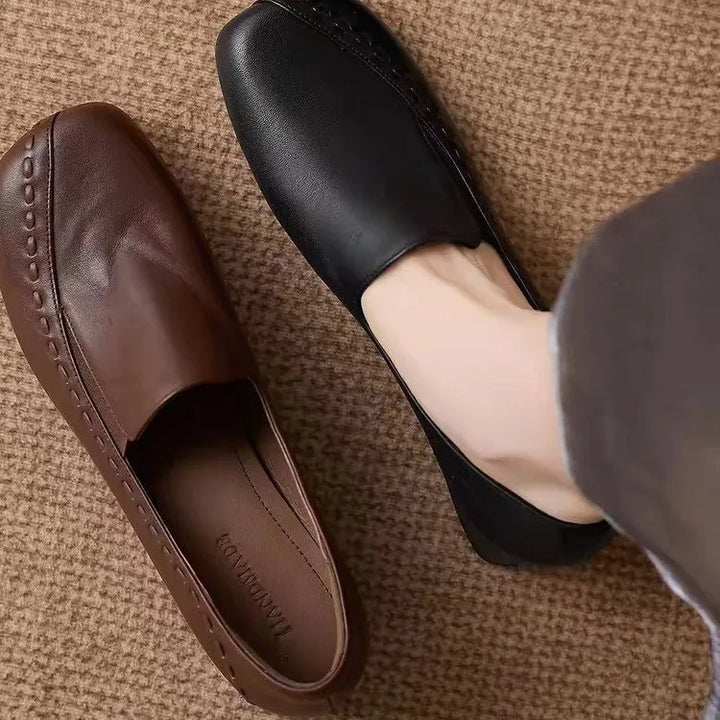 Margaux | Mocassins à Talon Carré Surpiqués