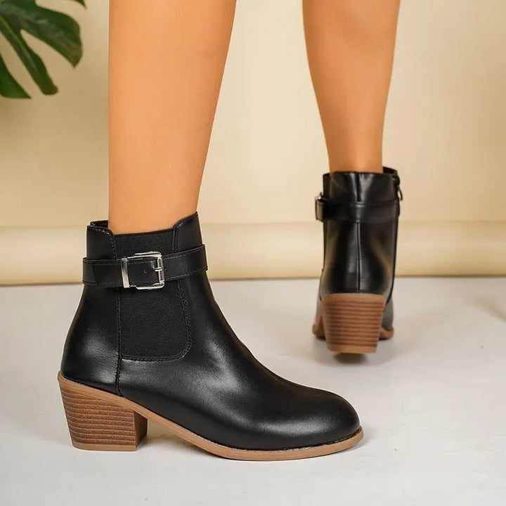 Juliette | Bottines à Boucle et Talon Carré