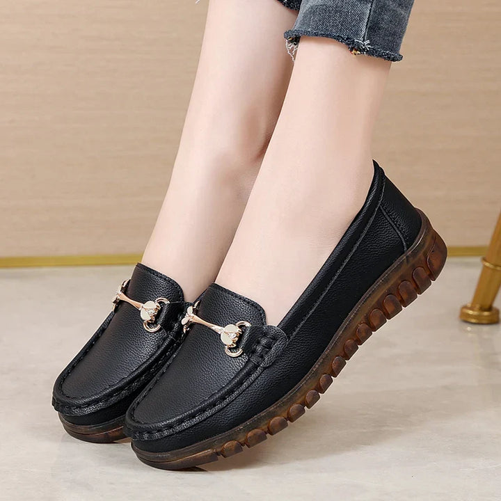 Yvette | Mocassins en Cuir Véritable