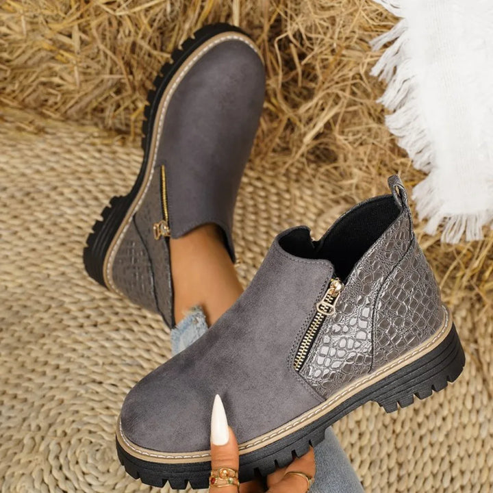 Apolline | Bottines d'Hiver à Double Zip