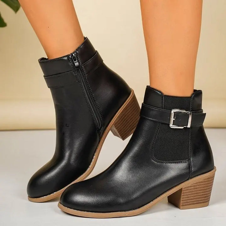 Joséphine | Bottines à Boucle et Talon Carré