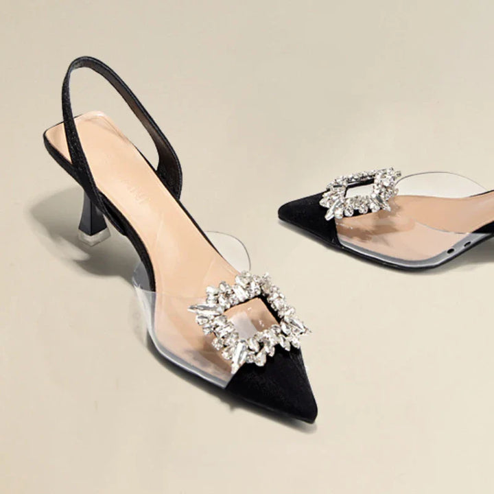 Delphine | Escarpins Pointus à Boucle Strass