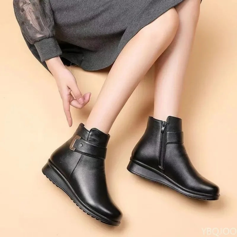 Sidonie | Bottines Plates d'Hiver Antidérapantes