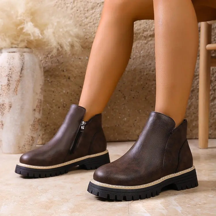 Rosalie | Bottines à Plateau et Zip Latéral