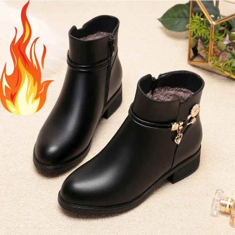 Cécile | Bottines Doublées à Talon Bas