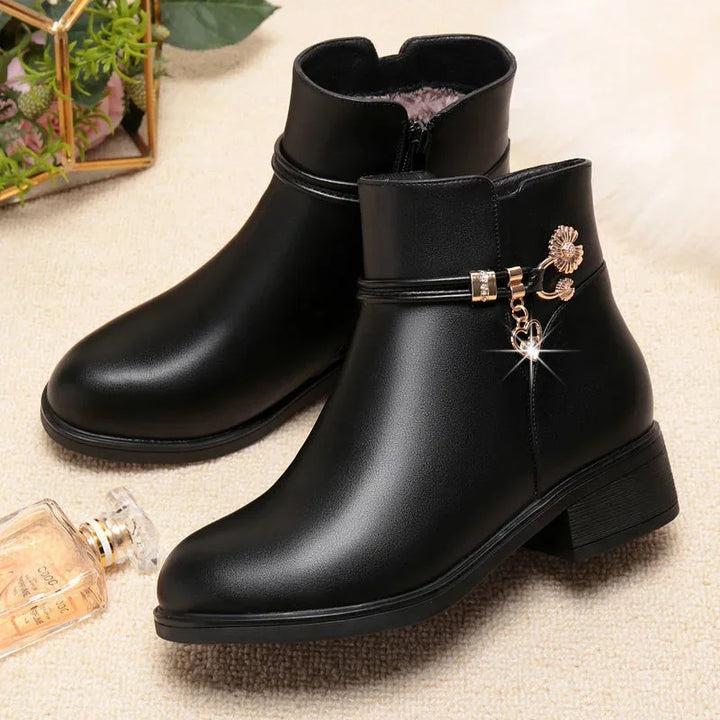 Camille | Bottines Doublées à Talon Bas