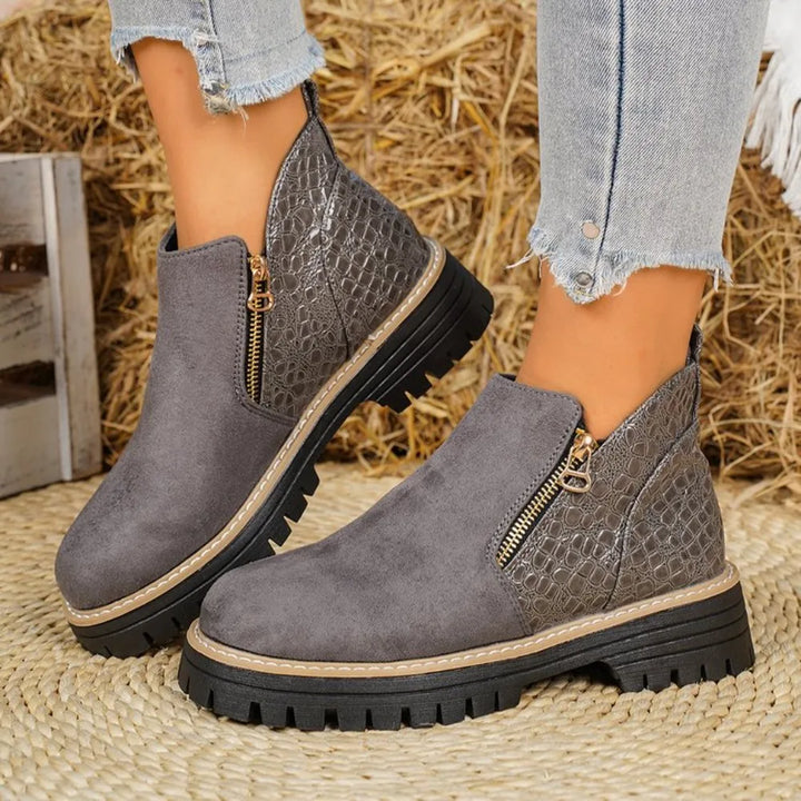 Apolline | Bottines d'Hiver à Double Zip