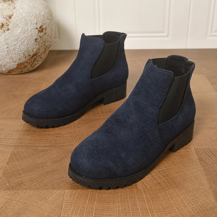 Margaux | Bottines Chelsea en Daim à Semelle Crantée