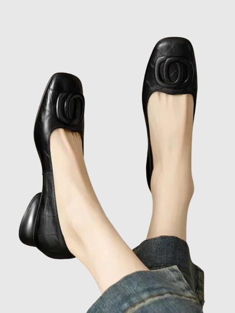 Océane | Ballerines en Cuir à Bout Carré