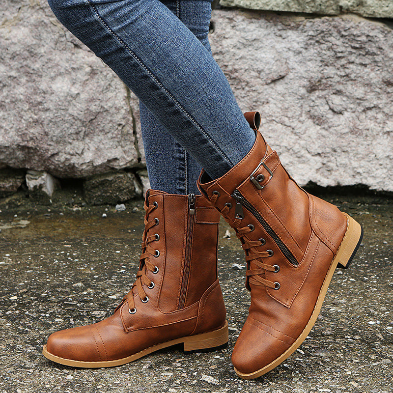 Nadège | Bottines à Lacets et Zip Latéral