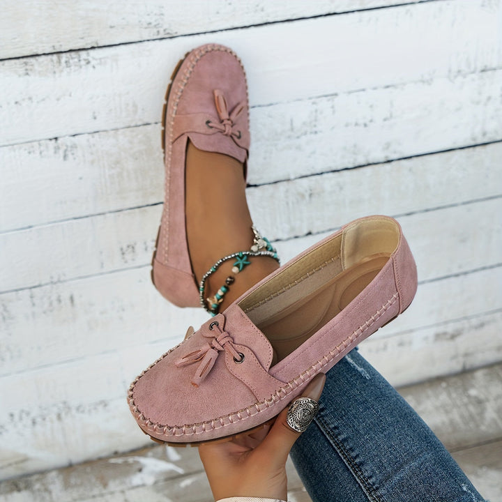 Sonia | Mocassins Effet Daim à Nœud