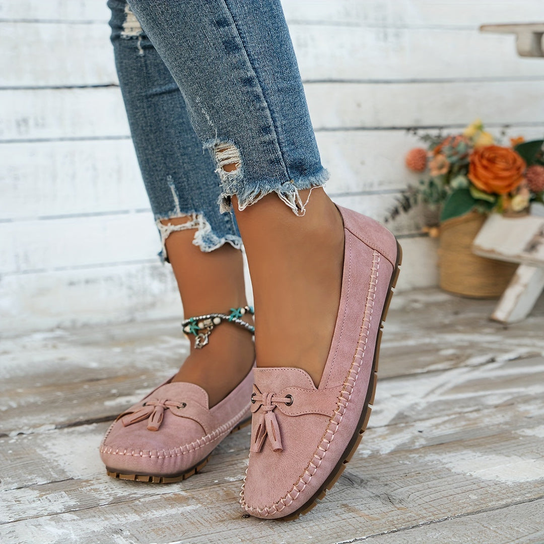 Sonia | Mocassins Effet Daim à Nœud