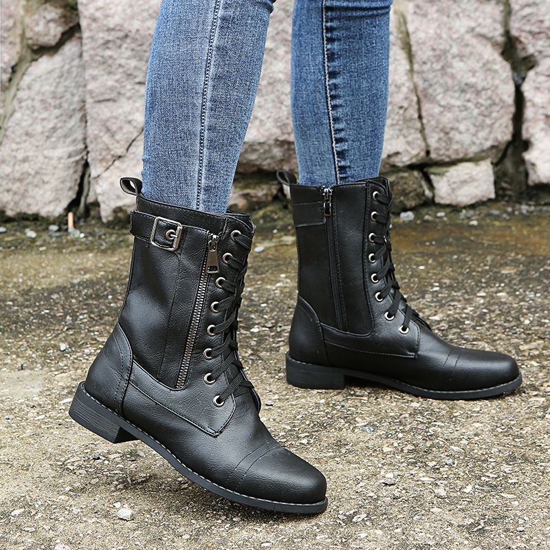 Nathalie | Bottines à Lacets et Zip Latéral