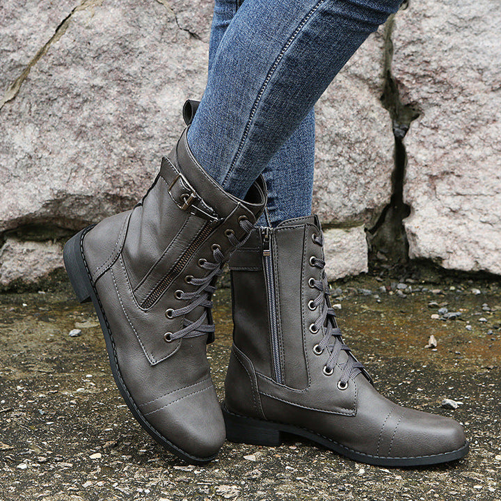 Nadège | Bottines à Lacets et Zip Latéral