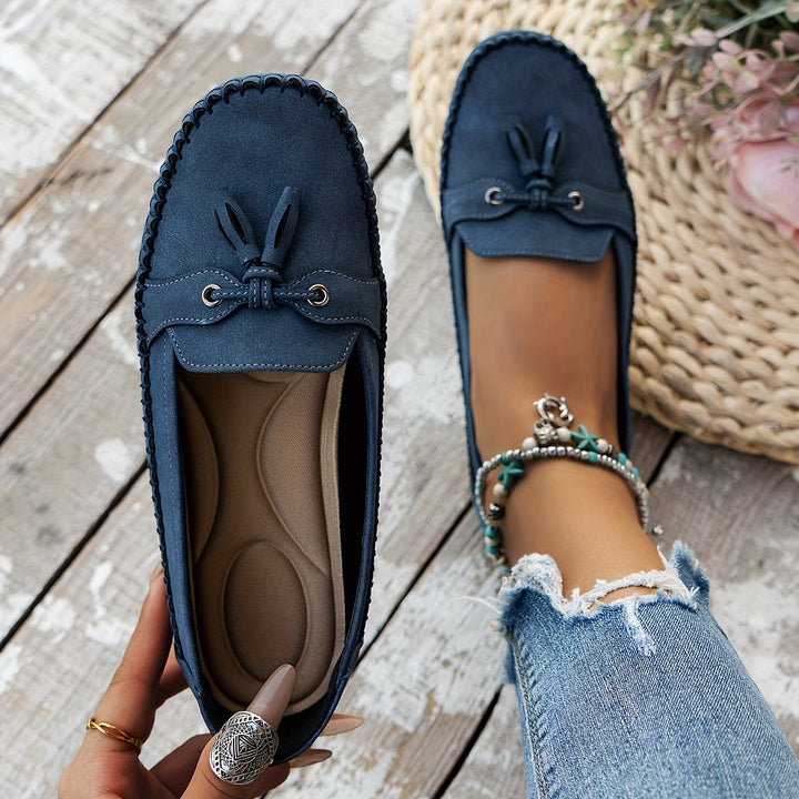 Sonia | Mocassins Effet Daim à Nœud