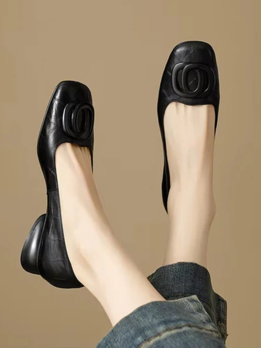 Ombeline | Ballerines en Cuir à Bout Carré