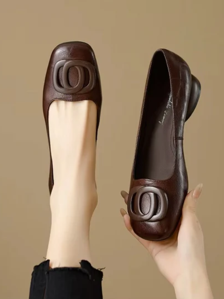 Ombeline | Ballerines en Cuir à Bout Carré