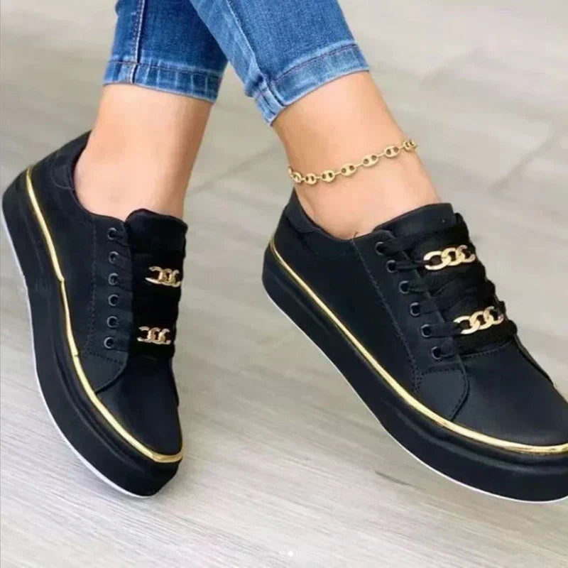 Charlotte | Baskets Chic à Détail Doré