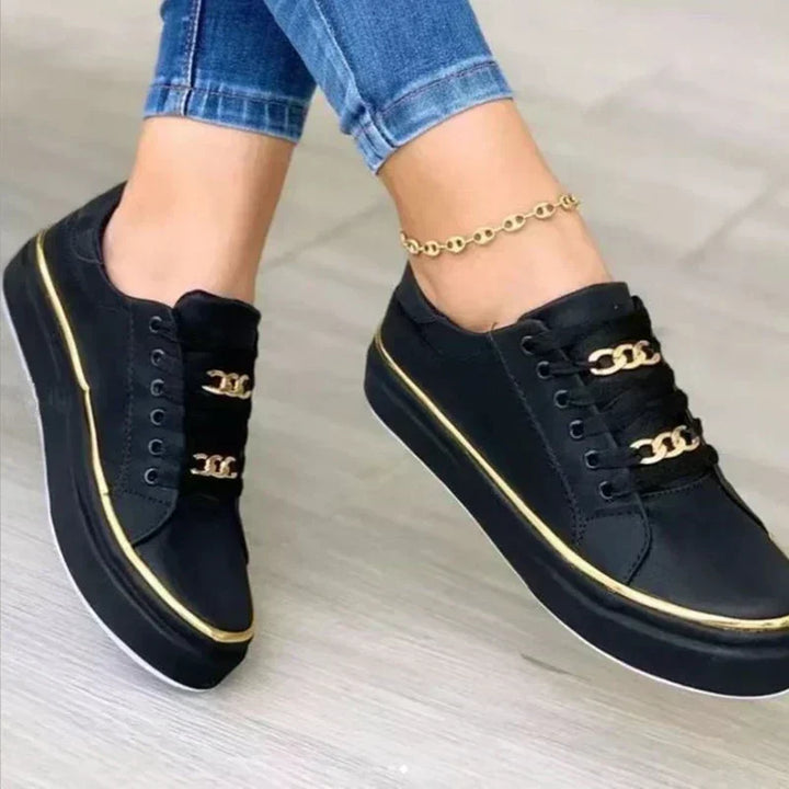 Charlotte | Baskets Chic à Détail Doré