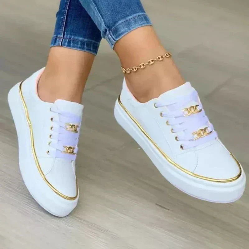 Charlotte | Baskets Chic à Détail Doré