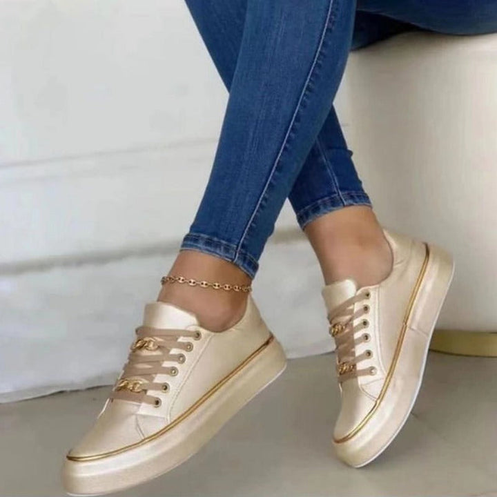 Charlotte | Baskets Chic à Détail Doré