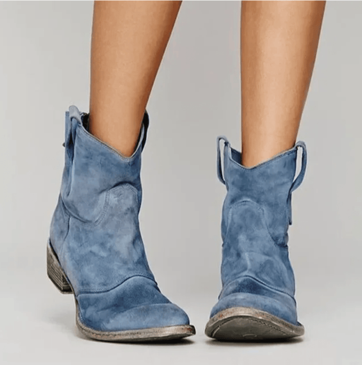 Delphine | Bottines en Suédine à Zip Latéral