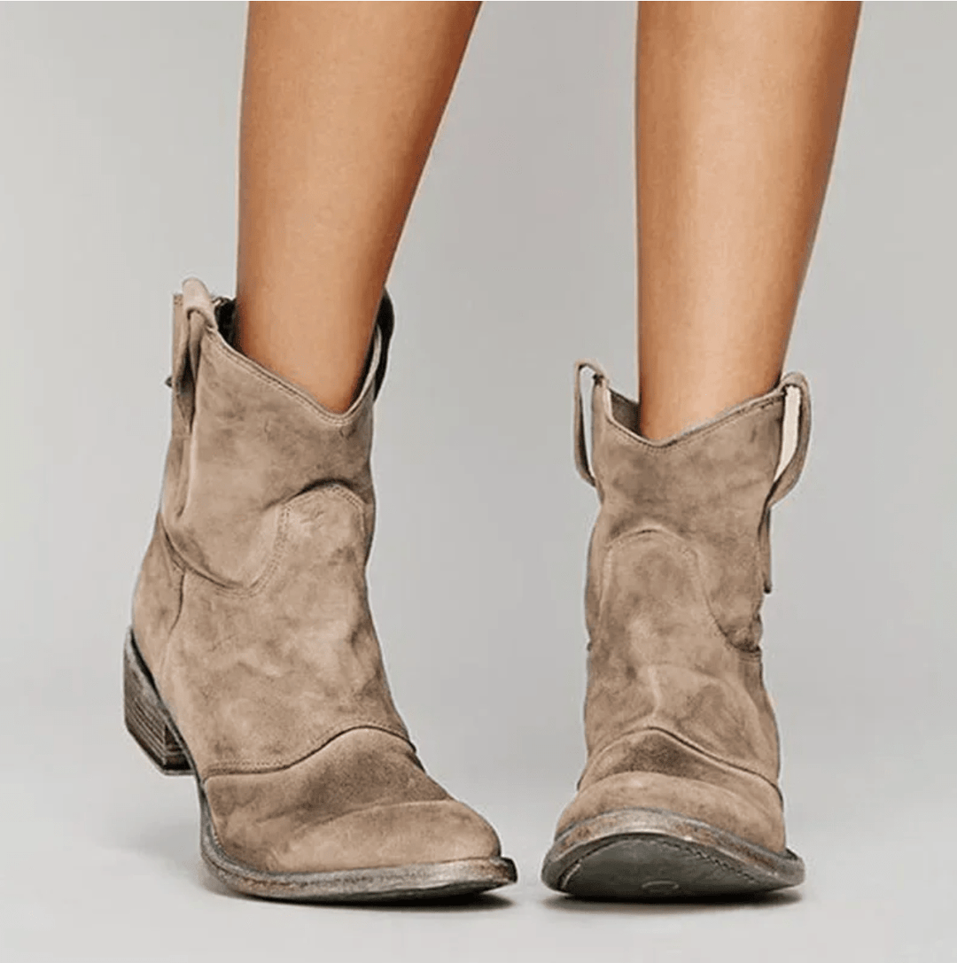 Delphine | Bottines en Suédine à Zip Latéral