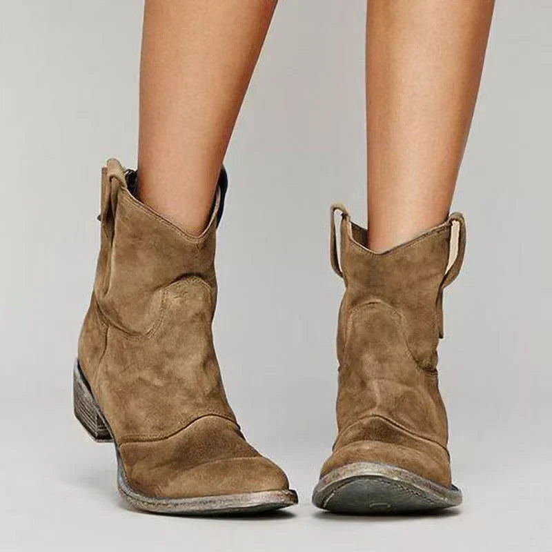 Delphine | Bottines en Suédine à Zip Latéral