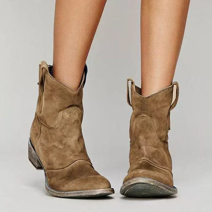Delphine | Bottines en Suédine à Zip Latéral