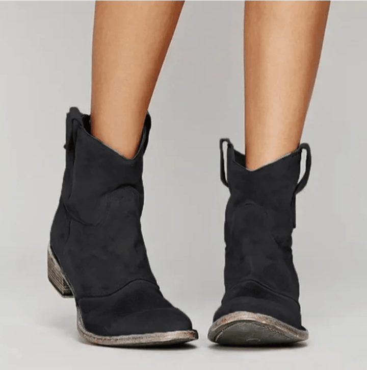 Delphine | Bottines en Suédine à Zip Latéral