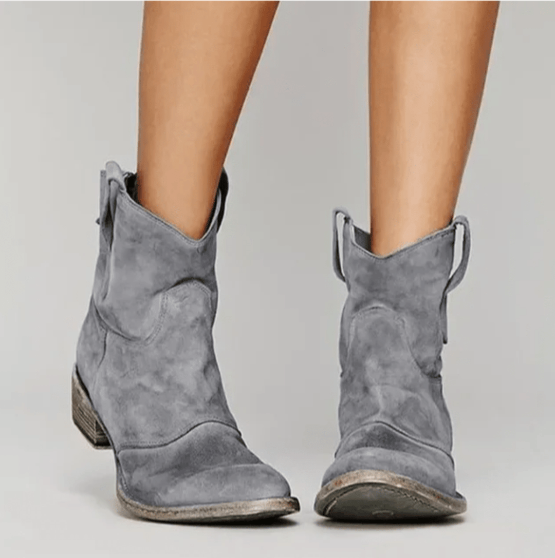 Delphine | Bottines en Suédine à Zip Latéral