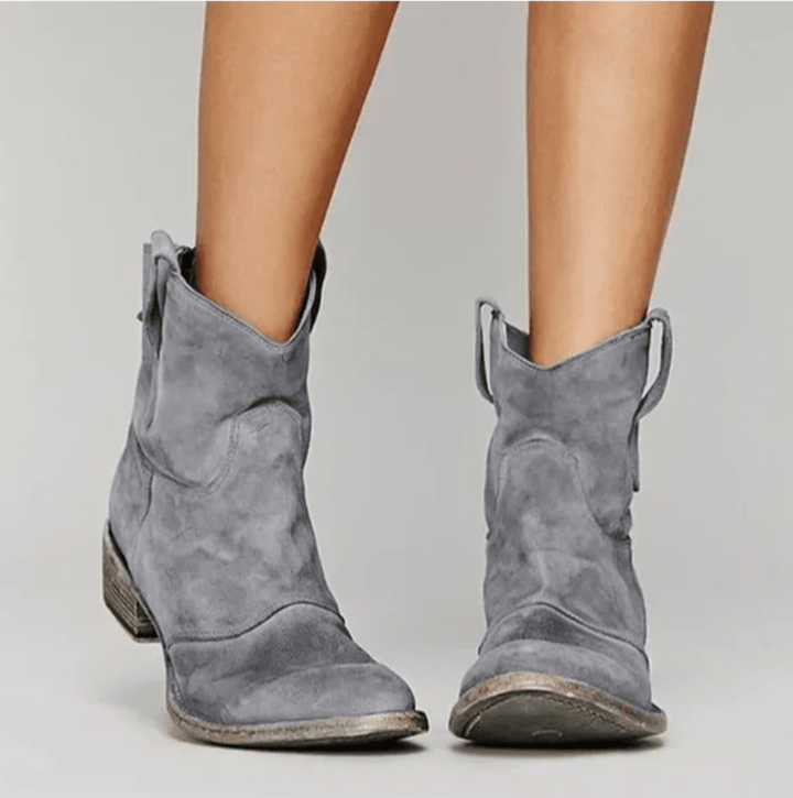 Delphine | Bottines en Suédine à Zip Latéral