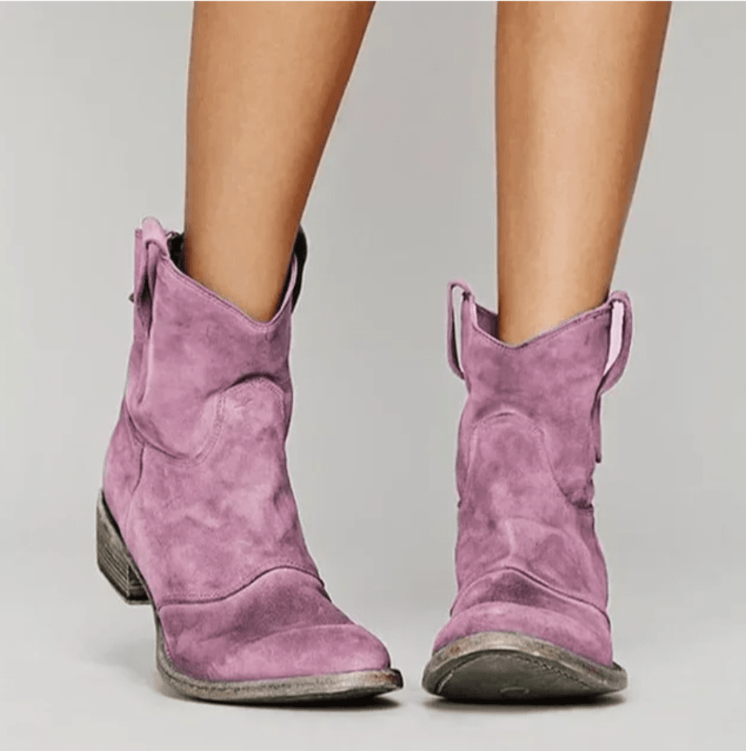 Delphine | Bottines en Suédine à Zip Latéral