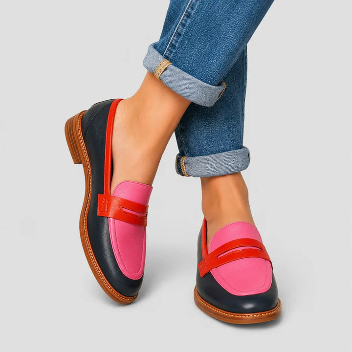 Adèle | Mocassins Bicolores à Semelle Souple