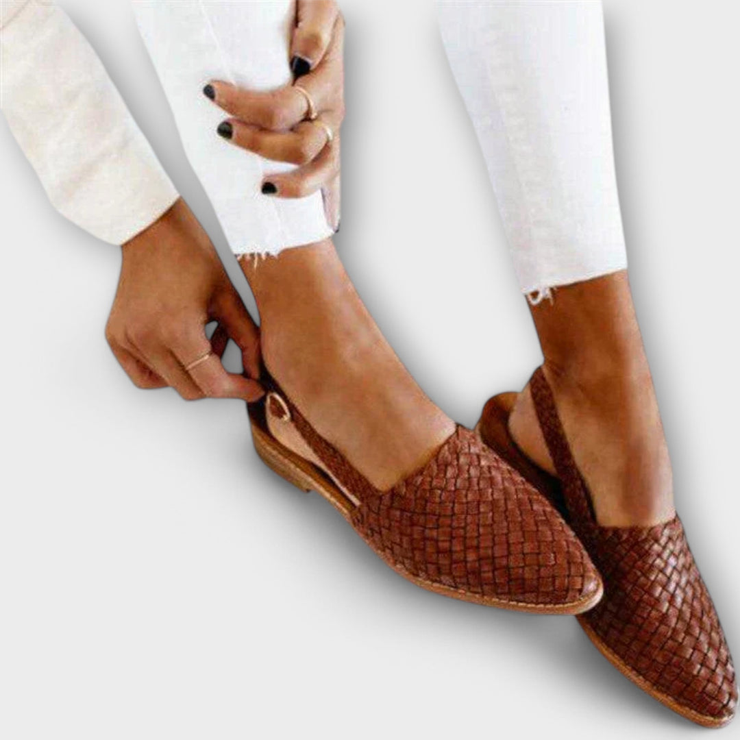 Auréline | Mocassins Tressés à Bride Arrière